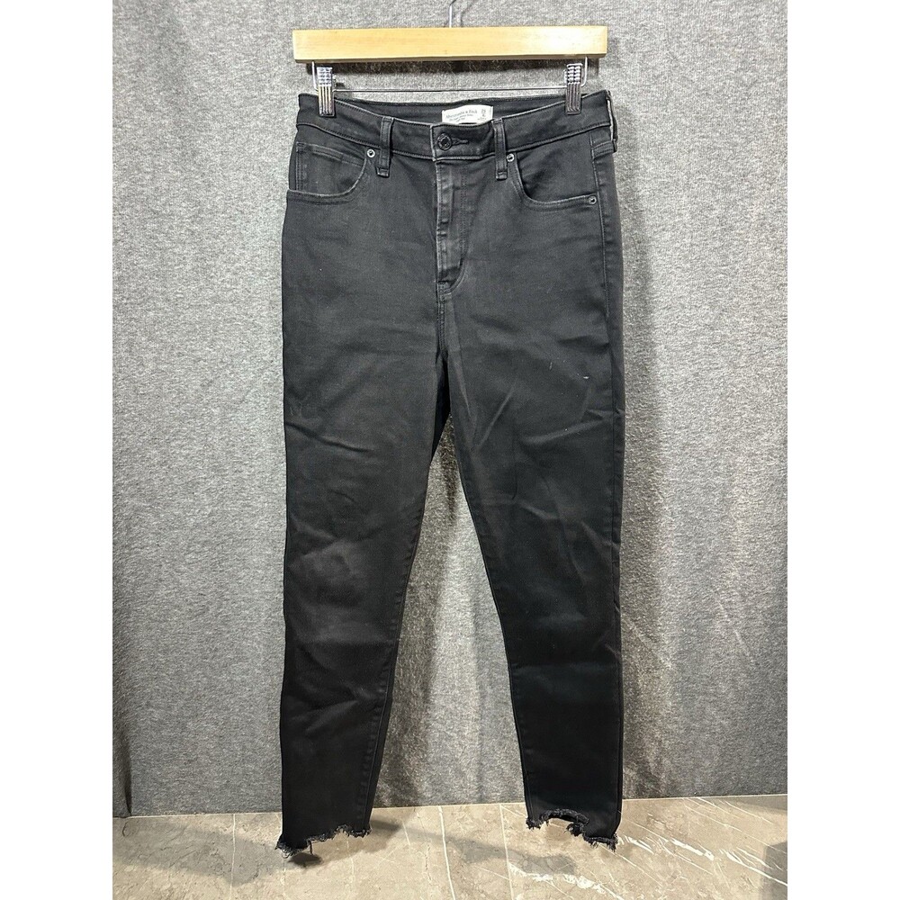 Abercrombie & Fitch Curve Love The Super Skinny High Ride Black Jeans 28 | 8